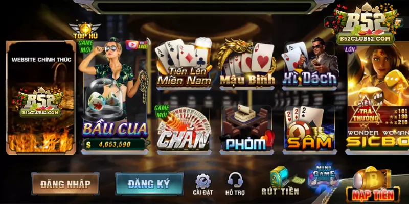 Thỏa sức trải nghiệm các trò chơi cực hấp dẫn tại B52club