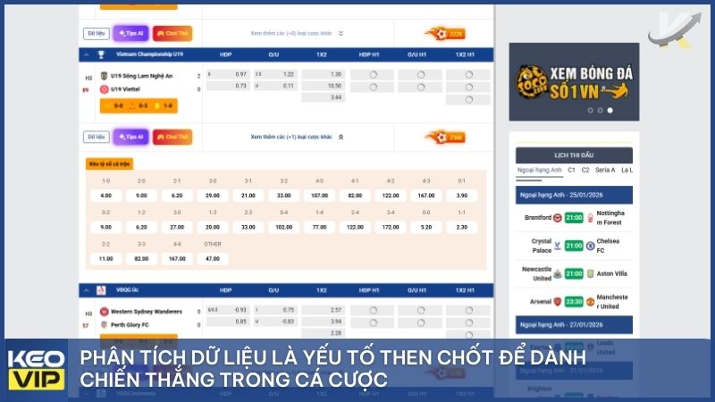 Phân tích dữ liệu là yếu tố then chốt để dành chiến thắng trong cá cược
